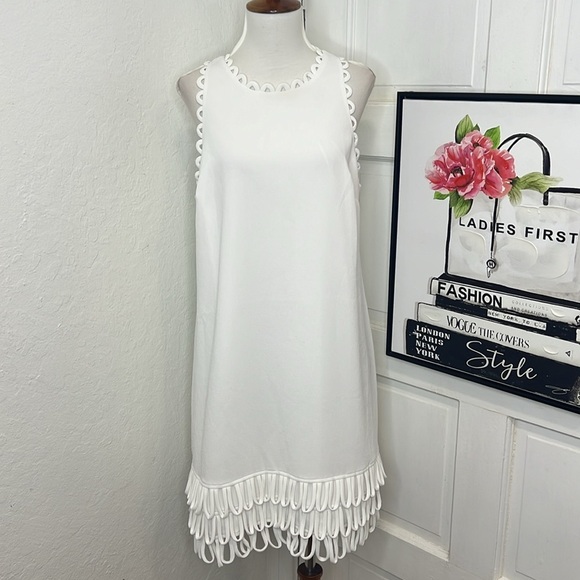 NWT Trina Turk White Seahorse Dress Size 10 - Picture 3 of 10